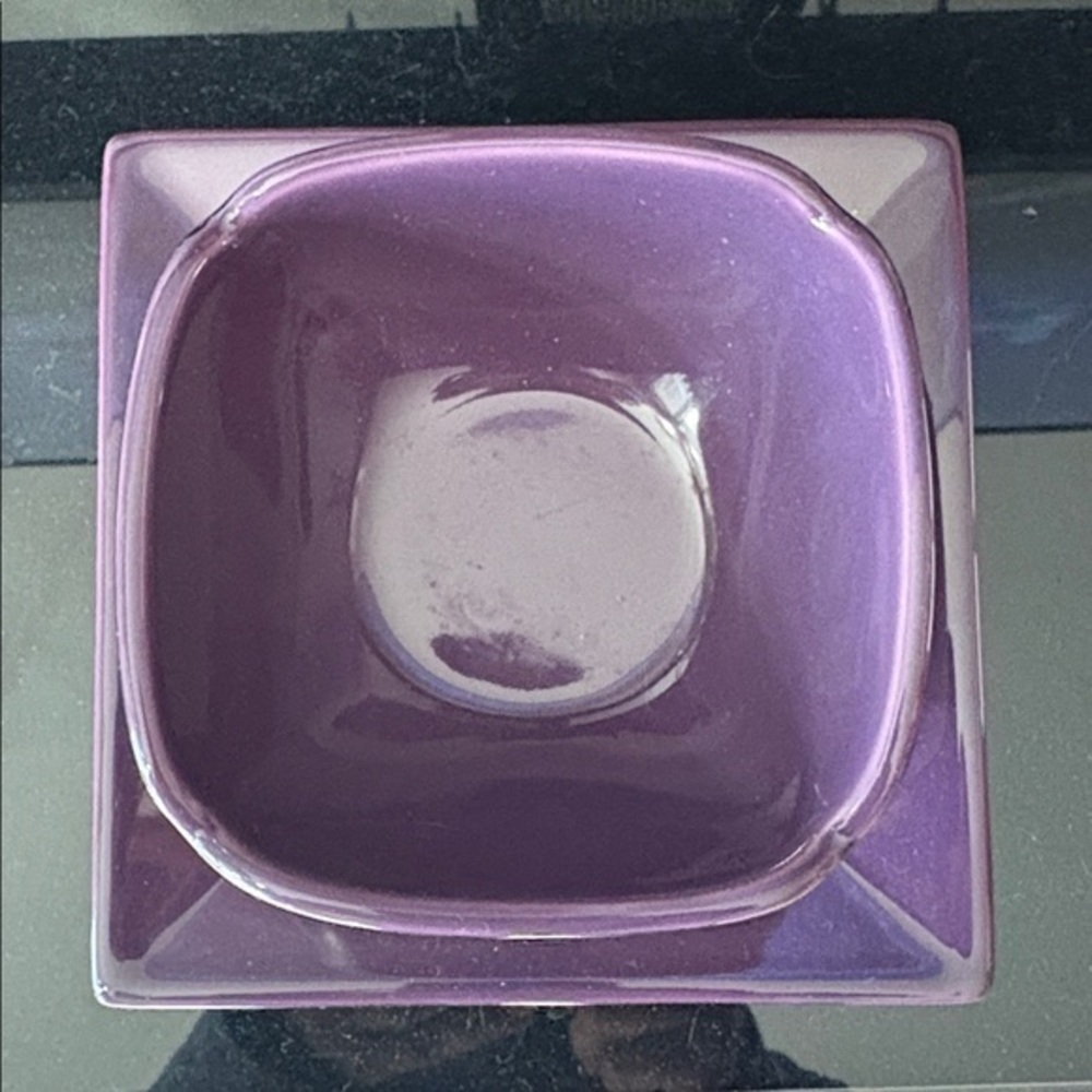 PartyLite Elegant Purple Zen Ceramic Bowl and plate candle set